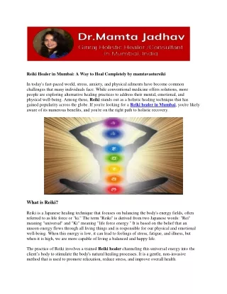 Reiki Healer in Mumbai: A Way to Heal Completely by mamtavastureiki