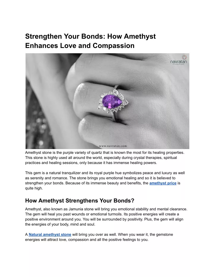 strengthen your bonds how amethyst enhances love