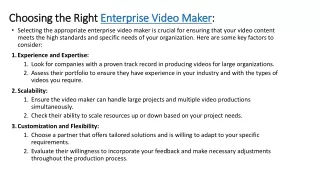 Enterprise video makers in chennai