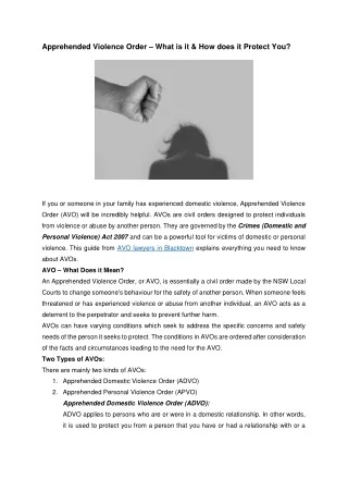 Apprehended Violence Order – What is it & How does it Protect You