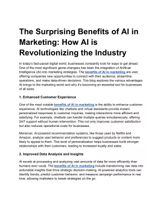 the surprising benefits of ai in marketing