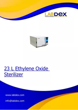 23 l ethylene oxide sterilizer www labdex com