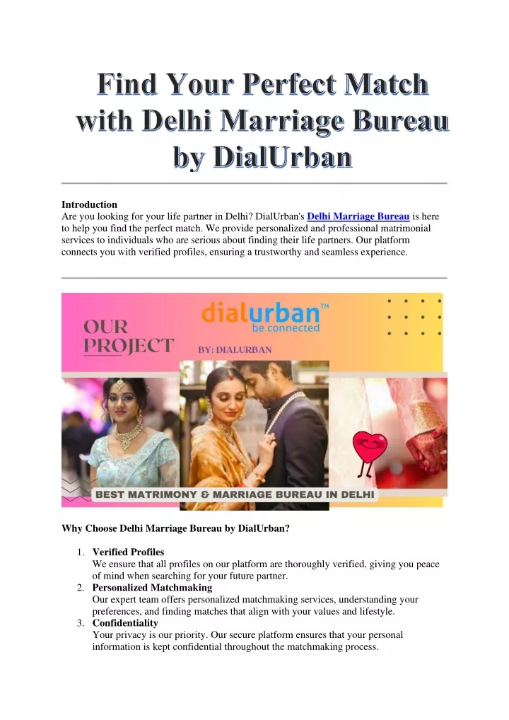 find your perfect match with delhi marriage bureau