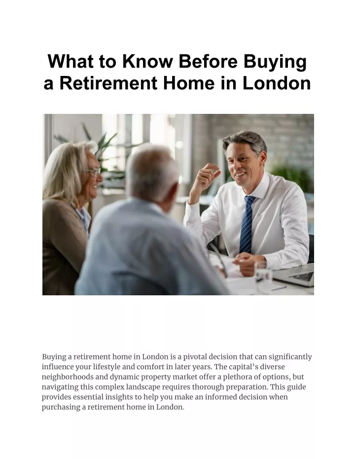 what to know before buying a retirement home