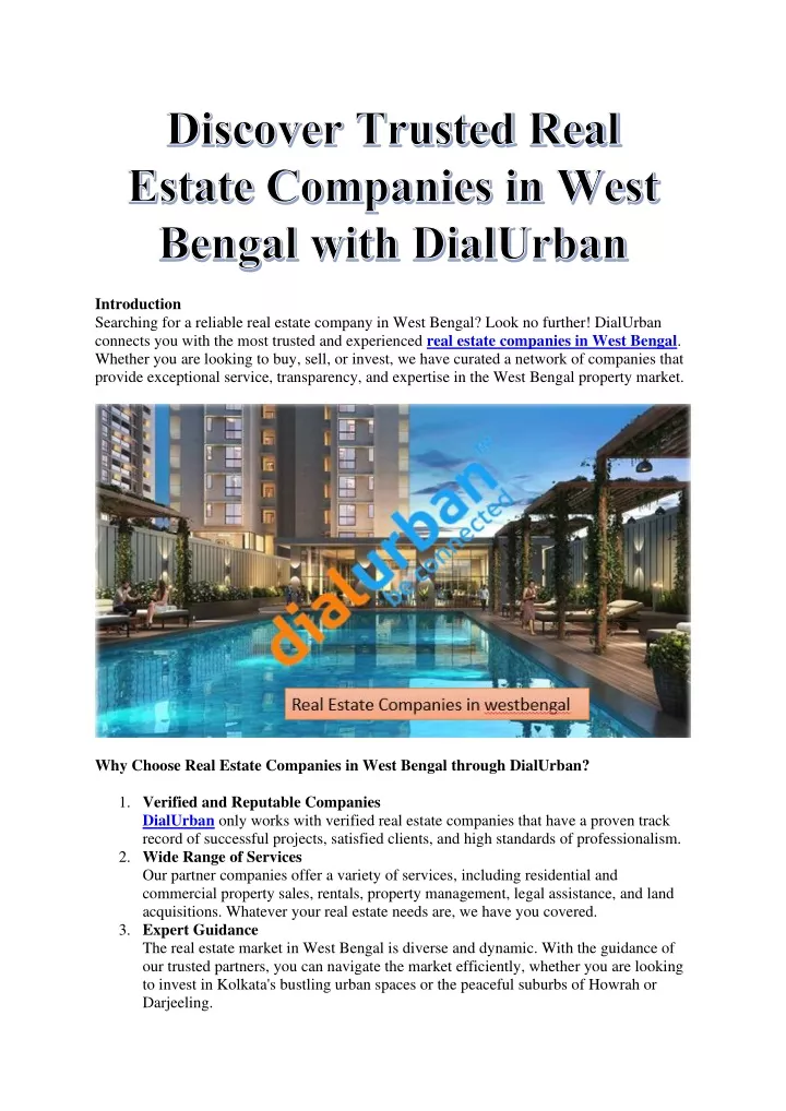 discover trusted real estate companies in west