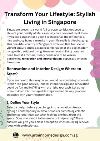 Transform Your Lifestyle Stylish Living in Singapore