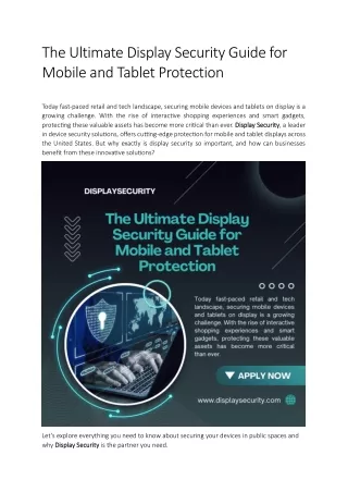 The Ultimate Display Security Guide for Mobile and Tablet Protection