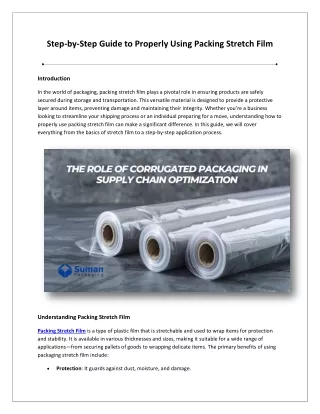 Step-by-Step Guide to Properly Using Packing Stretch Film