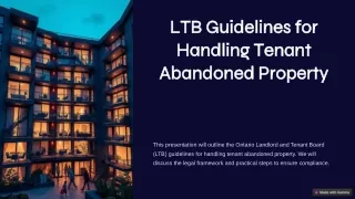 LTB Guidelines for Handling Tenant Abandoned Property