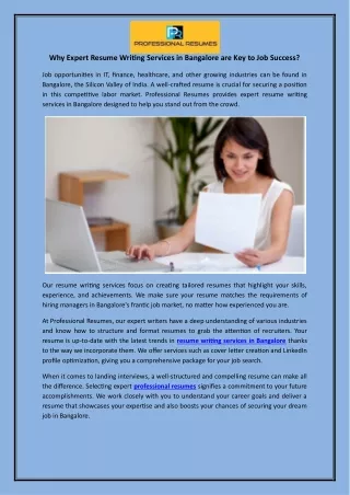 Why Expert Resume Writing Services in Bangalore are Key to Job Succes