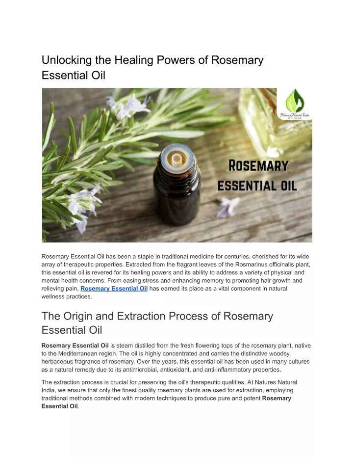 unlocking the healing powers of rosemary