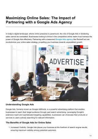 maximizing online sales the impact of partnering