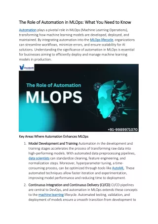 the role of automation in mlops what you need