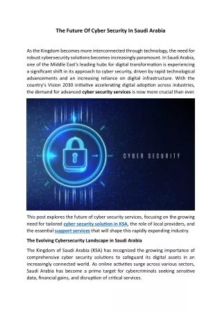The Future Of Cyber Security In Saudi Arabia