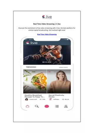 real time video streaming c live
