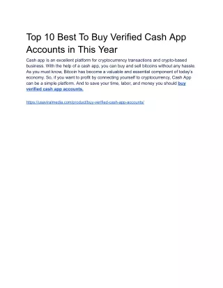 _Top 10 Best To Buy Verified Cash App Accounts in This Year