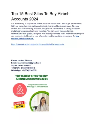 Top 15 Best Sites To Buy Airbnb Accounts 2024