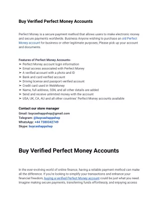 The 9.3 Ultimate Site for Buy Verified Perfect Money Accounts