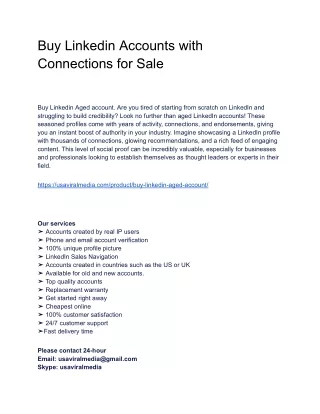 Buy Linkedin Accounts with Connections for Sale