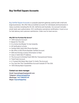 The 9.3 Ultimate Site for Buy Verified Square Accounts