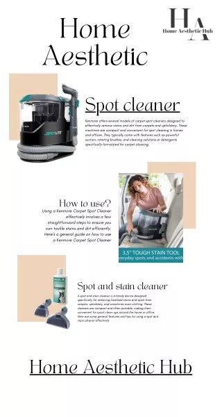 Kenmore Carpet Spot Cleaner info