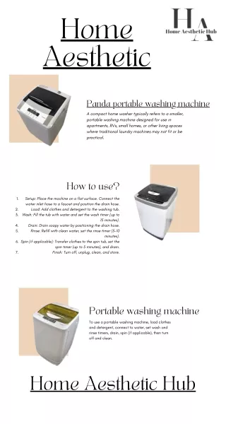 Panda potable washing machine info