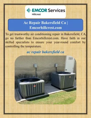 Ac Repair Bakersfield Ca   Emcorhillcrest.com