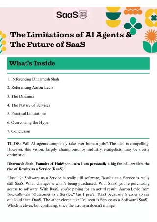The Limitations of Al Agents & The Future of SaaS