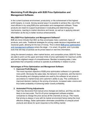 maximizing profit margins with b2b price