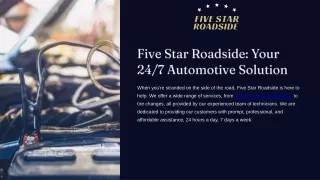 five star roadside your 24 7 automotive solution