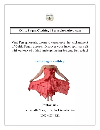 Celtic Pagan Clothing | Persephoneshop.com