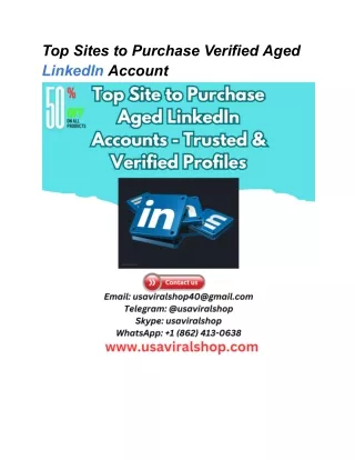 Top Sites to Purchase Verified Aged LinkedIn Account