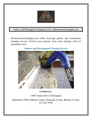 Gutters And Downspouts Cleaning Service | Simmonscontractingmn.com