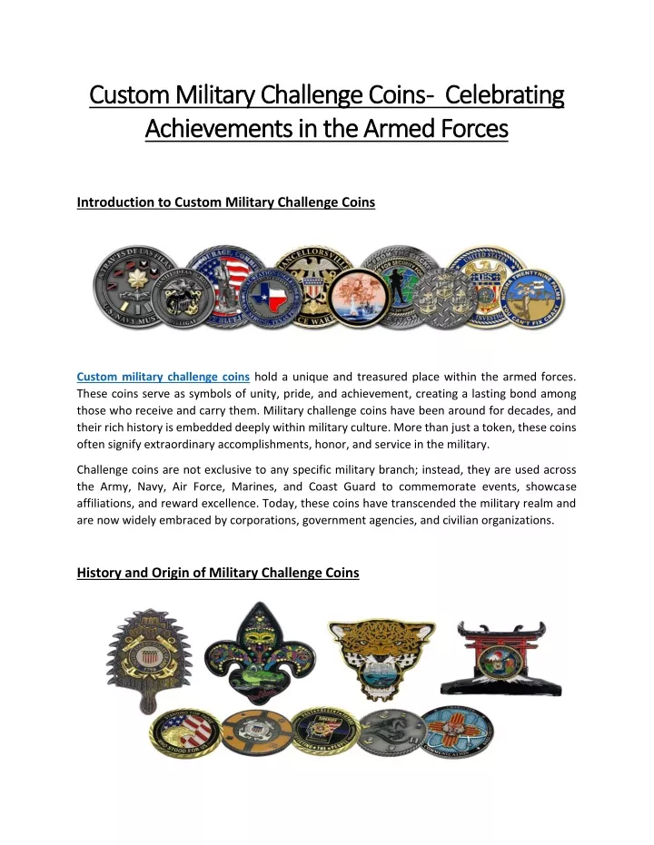 custom military challenge coins custom military