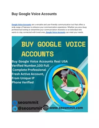 Buy Google Voice Accounts