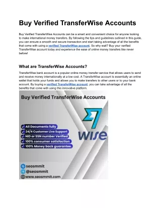 Buy Verified TransferWise Accounts