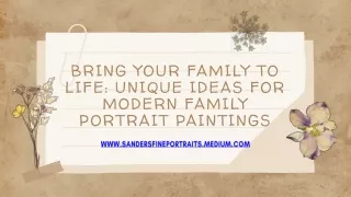 Bring Your Family to Life Unique Ideas for Modern Family Portrait Paintings