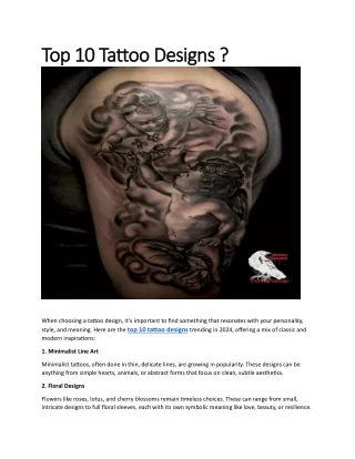 Top 10 Tattoo Designs