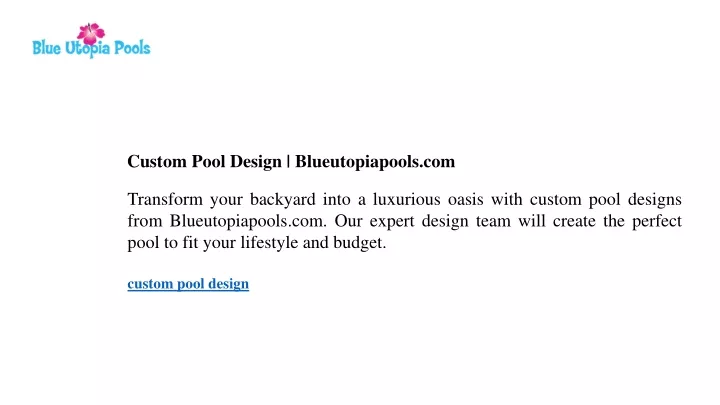 custom pool design blueutopiapools com