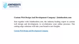 custom web design and development company