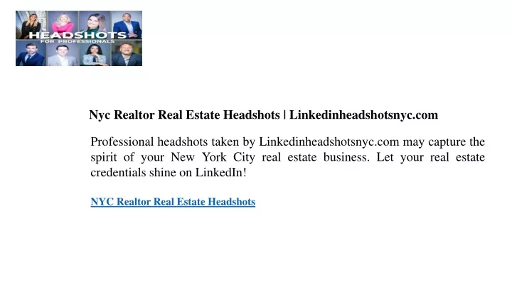 nyc realtor real estate headshots