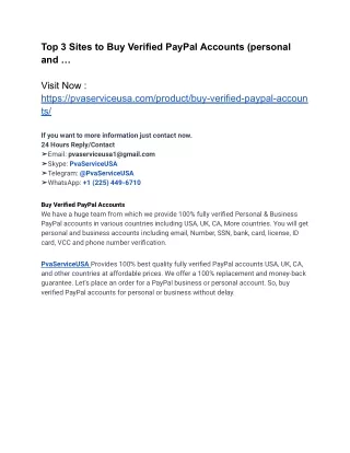 Top 3 Sites to Buy Verified PayPal Accounts (personal and ...