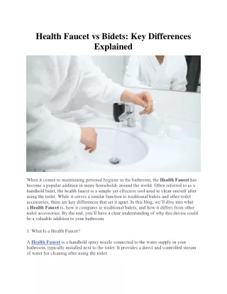 Health Faucet vs Bidets