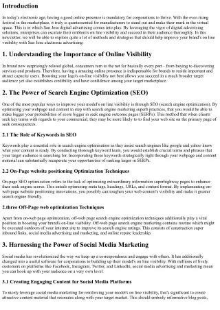 Boosting Your Brand's Online Visibility with San Jose Digital Marketing