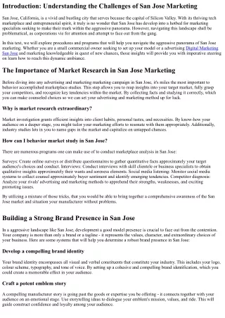 How to Navigate the Competitive Landscape of San Jose Marketing