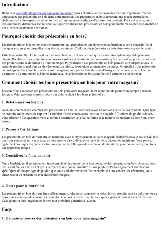 Comment créer une expérience d'achat unique avec des présentoirs en bois dans vo