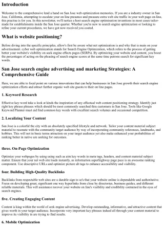 San Jose search engine marketing Strategies: A Comprehensive Guide