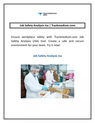 Job Safety Analysis Jsa | Trackmedium.com