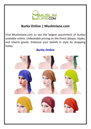 Burka Online Muslimlane.com