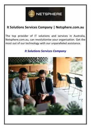 It Solutions Services Company Netsphere.com.au